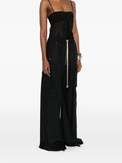 Rick Owens Cargobelas Drawstring Cargo Pants In Black