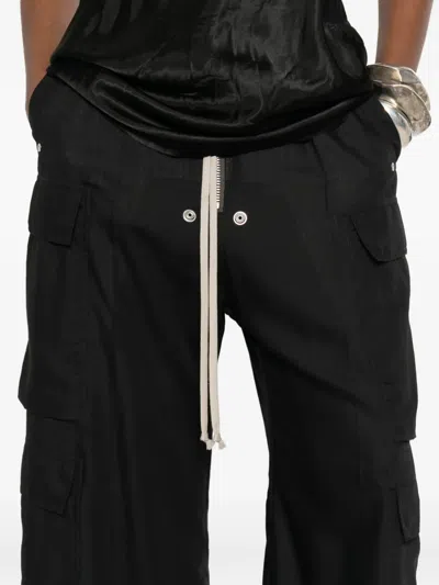 Rick Owens Cargobelas Drawstring Cargo Pants In Black