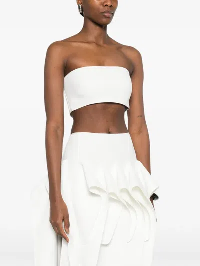 Maticevski Zip Strapless Top In White