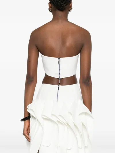 Maticevski Zip Strapless Top In White
