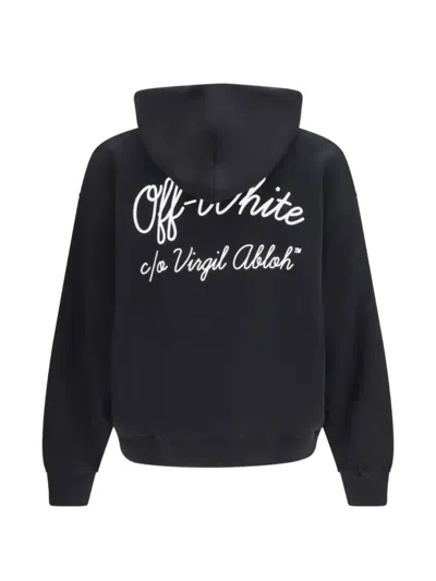 Off-white Script Skate Drawstring Hoodie In Green