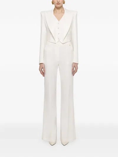 Nissa Button Cropped Blazer In White