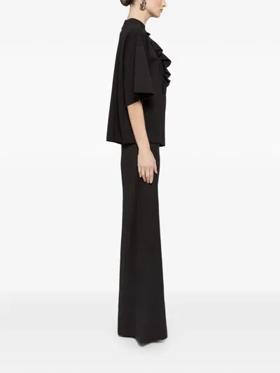 Nissa Ruffled Oversized Top In Metallic