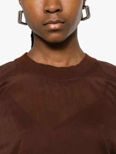 Plan C Gathered T-shirt In Brown