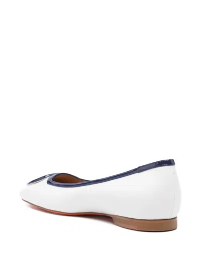 Santoni Square-toe Pumps In White