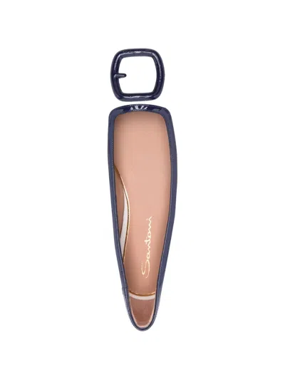 Santoni Square-toe Pumps In White