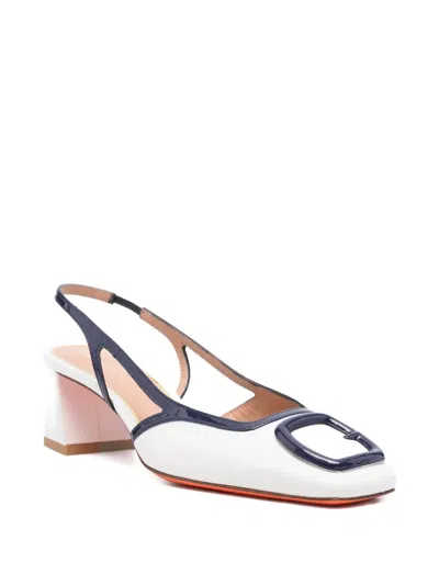 Santoni Slingback-strap Pumps In White