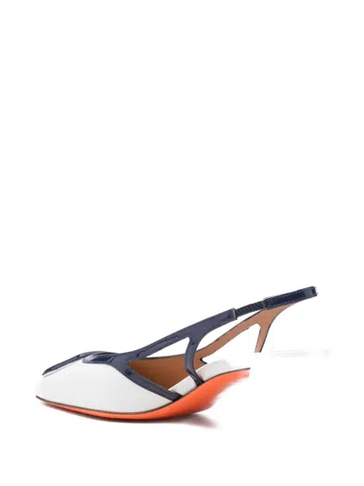 Santoni Slingback-strap Pumps In White