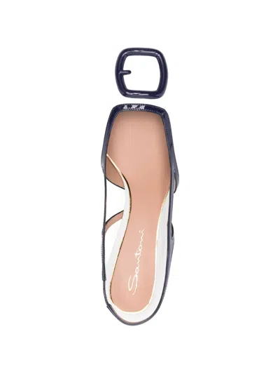 Santoni Slingback-strap Pumps In White