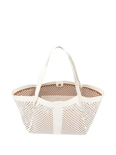 Twinset Openwork Tote Bag In Neutral