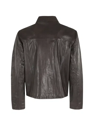 Seventy Zip-front Leather Jacket In Brown