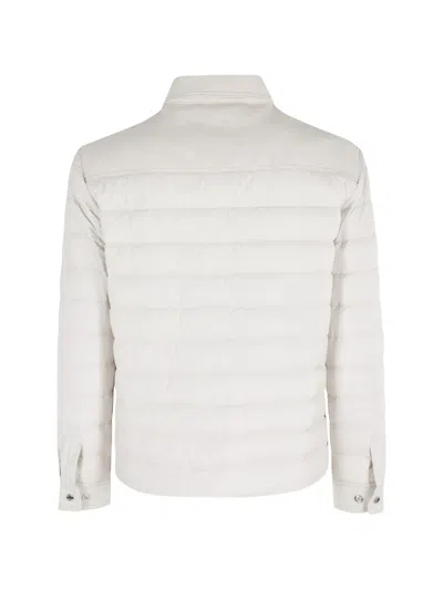 Moorer Buttoned Quilted Jacket In White