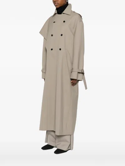 Viktoria Chan Larissa Oversized Double-breasted Wool Coat In Pattern