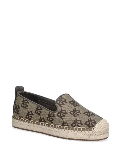 Dkny Mallandra Monogram Espadrilles In Brown