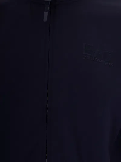 Ea7 Zip-up Sweatshirt In Blue