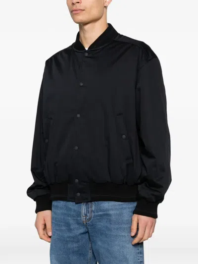 Maison Kitsuné Buttoned Bomber Jacket In Blue