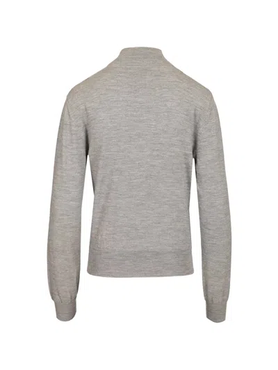 Givenchy Draped Wool-blend Turtleneck Sweater In Gray