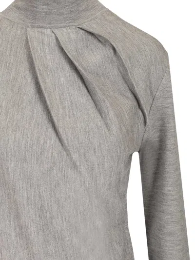 Givenchy Draped Wool-blend Turtleneck Sweater In Gray