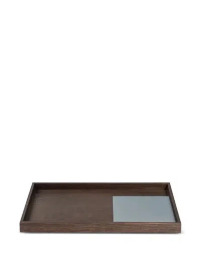 Knindustrie Rectangular Wood Tray In Brown