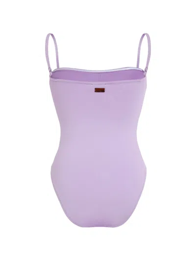 Vilebrequin Minimalist Solid Colour Swimsuit With Thin Straps In Purple