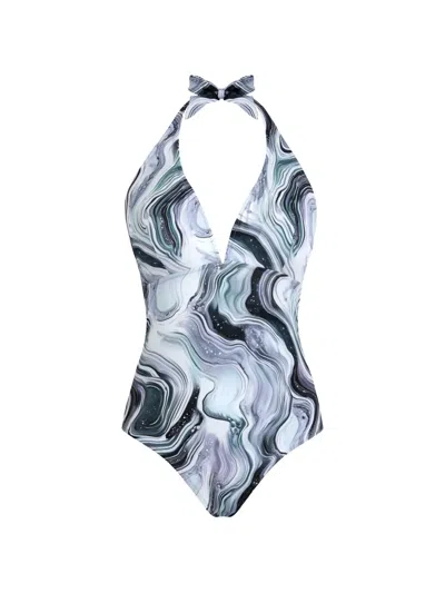 Vilebrequin Women Halter One-piece Swimsuit Marble In Multi