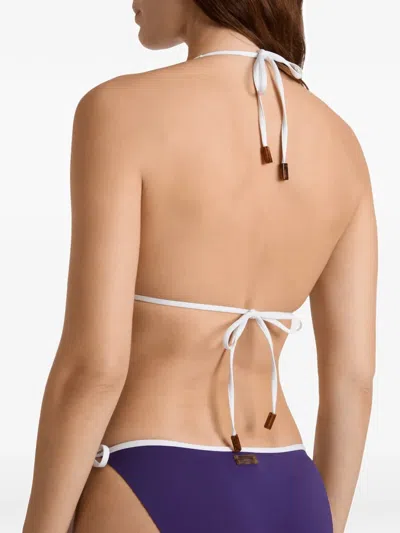 Vilebrequin Women Triangle Bikini Top Solid In Blue