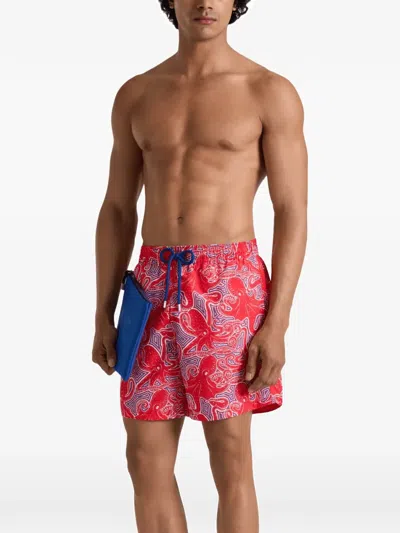 Vilebrequin Moorea Hypnoptocus Print Swim Shorts In Red