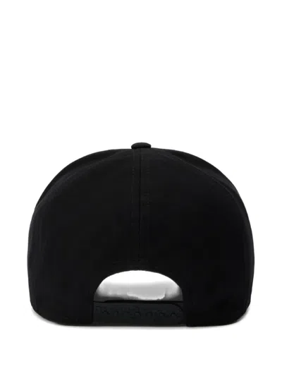 Palm Angels Logo Baseball Cap Curved Brim Design In Black