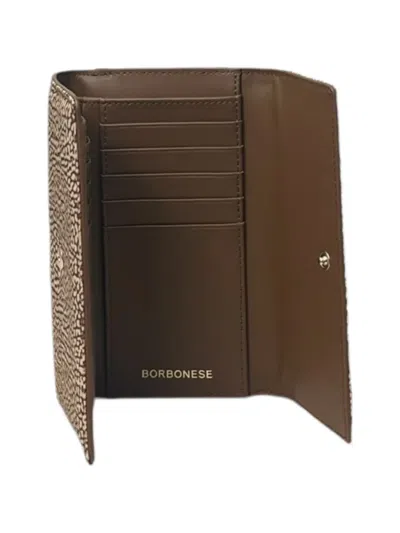 Borbonese Medium Classica Flap Wallet In Brown