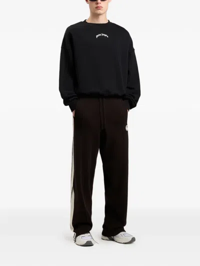 Palm Angels Men Black Back Curved Logo Sweatshirt, L Luxury Sweatshirts & Hoodies For Men Darveys