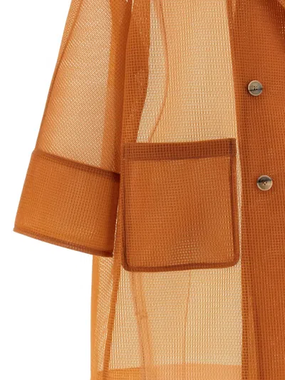 Herno Sheer Trench Coat Double Breasted Design In Brown
