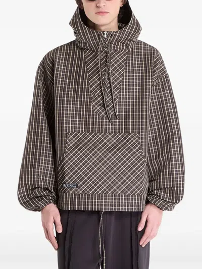 Umbro Checked-pattern Jacket In Brown