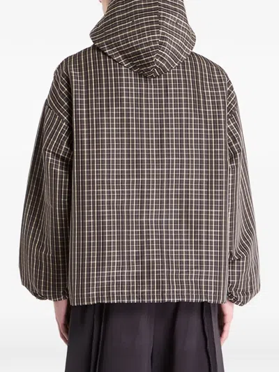 Umbro Checked-pattern Jacket In Brown