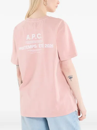 Apc Printed T-shirt In Pink