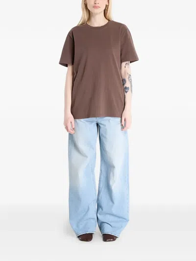 A.p.c. Crew-neck T-shirt In Brown