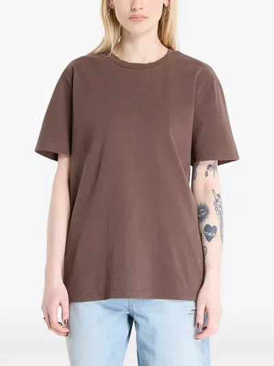 A.p.c. Crew-neck T-shirt In Brown