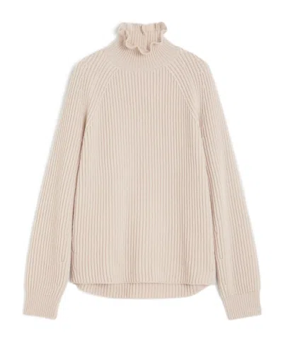 Max Mara Cotton Cordonnet Oversized Jumper In Neutral