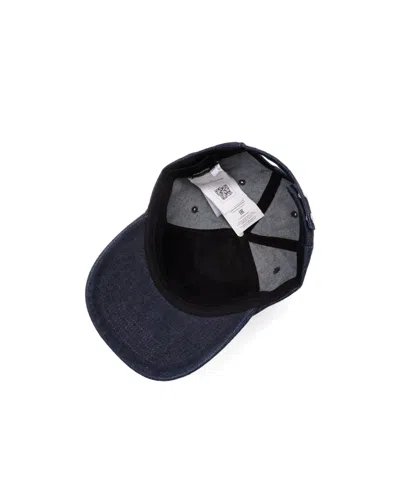 Stone Island Blue Logo Baseball Hat In Blue