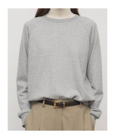 The Row Eulalia French Terry Cashmere Sweatshirt In Gray