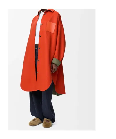 Loewe Long-sleeved Coat In Red
