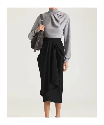 Givenchy Draped Sweater In Wool In Gray