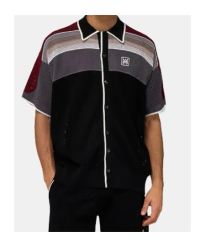 Amiri Men & Apos;s Knit Ma Icon Applique Short-sleeve Shirt In Black