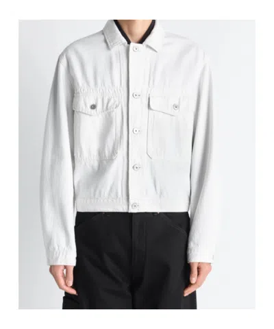 Lemaire Buttoned Trucker Jacket In White