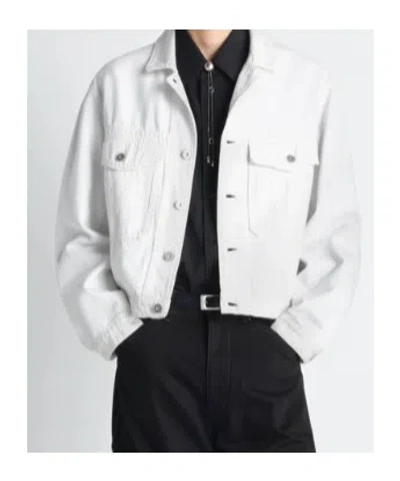 Lemaire Buttoned Trucker Jacket In White