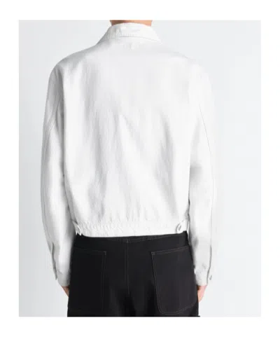Lemaire Buttoned Trucker Jacket In White