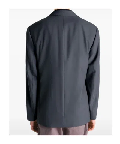 Lemaire Double-breasted Tailored Blazer In Blue