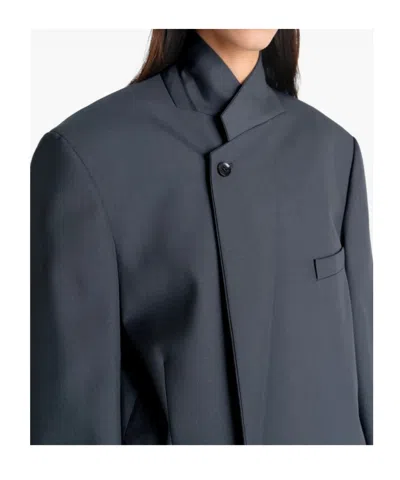 Lemaire Double-breasted Tailored Blazer In Blue