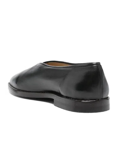Lemaire 20mm Square-toe Piped Leather Loafers In Brown