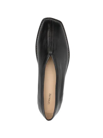 Lemaire 20mm Square-toe Piped Leather Loafers In Brown