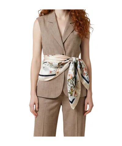 Liu •jo Single-breasted Vest In Brown